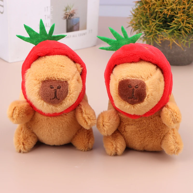 

Cute Capybara Plush Toy Cartoon Kapybara Guinea Pig Pendant Soft Stuffed Doll Backpack Keychain Bag Car Key Ring Decor Kid Gift