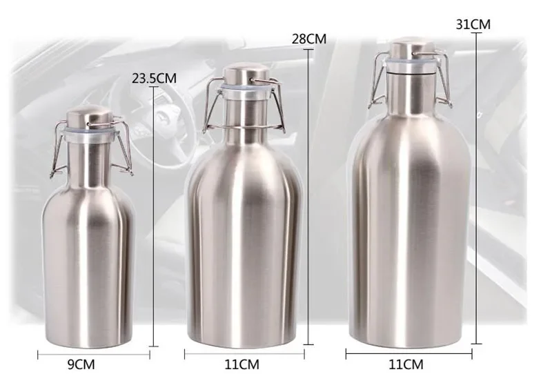 YOMDID Healthy Beer Barrel Bottles Stainless Steel Wine Bottle Cooler Double Wall Drink Chiller Creative Wine Jugs gourde inox