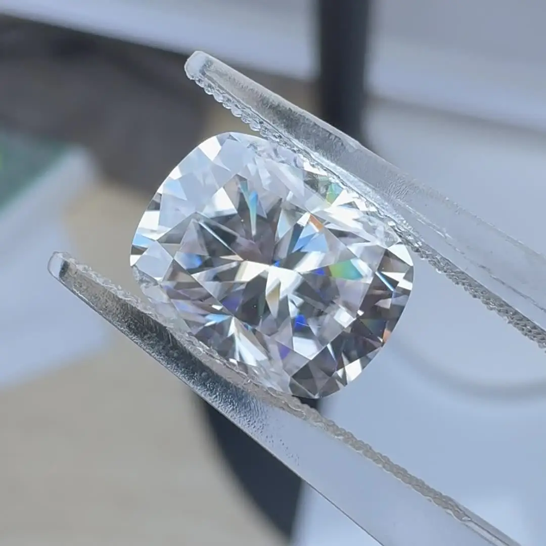 Муассанит прямоугольная подушка форма D цвет высший сорт супер белый VVS1 верхние