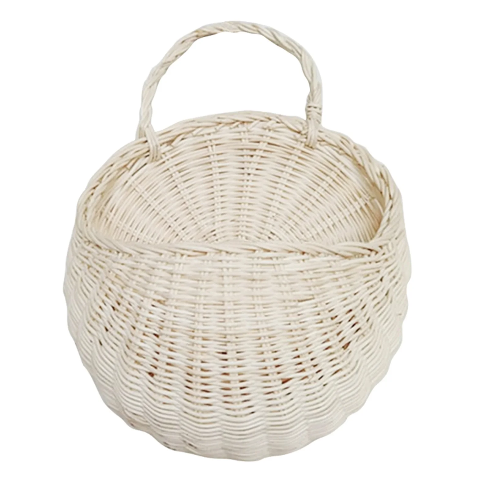 

Basket Hanging Basket Rattan Storage Wall-mounted White 1pcs Cabinet Flower Basket Hand-woven Hanging Basket None