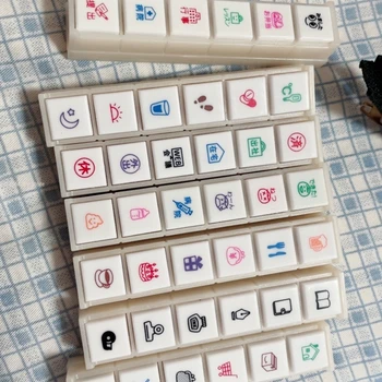 KODOMO NO KAO Pochitto 6 Even 버튼 타입 핸드북 스탬프, 귀여운 날씨 아이콘, DIY 달력 마킹, 유성 스탬프