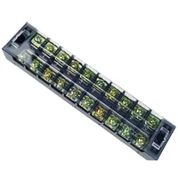 1PCS TB2510 Dual Row Thick Copper Screw Terminal Block Flame Retardant Grounding Strip Wire Connector Durable 600V 25A 4