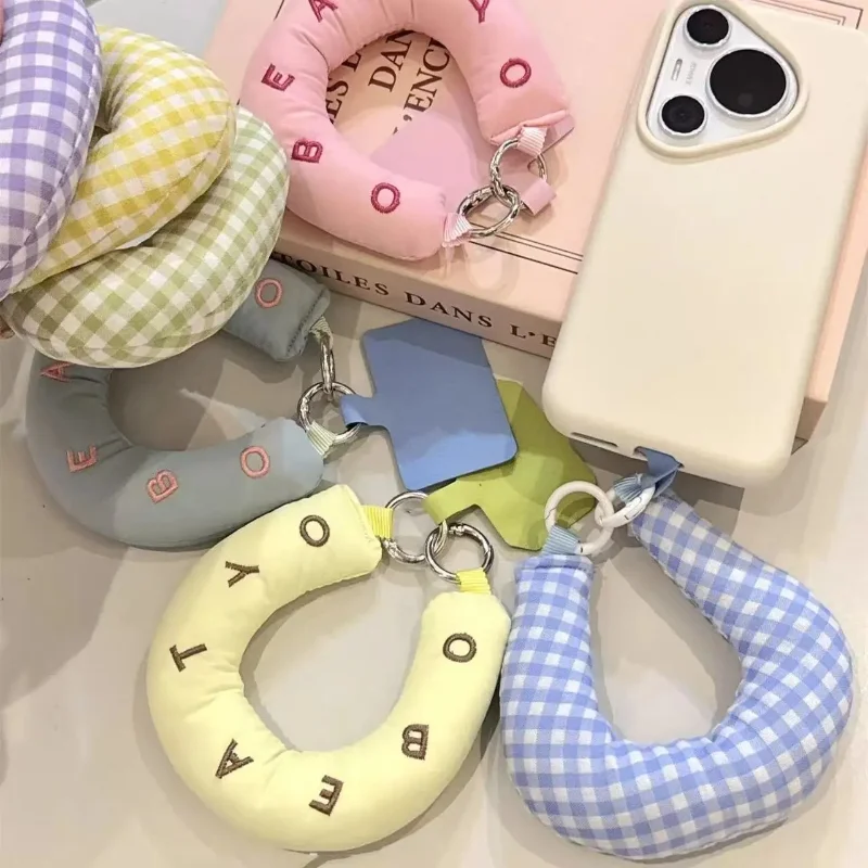 INS 스타일 브레이드 휴대폰 끈 패션 솔리드 컬러 분실방지 짧은 손목 스트랩 폰 펜던트 걸이줄 로프 (스페이스 포함)