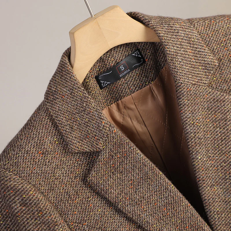 Elegant Long Sleeve Notch Lapel Woven Office Blazer for Autumn Winter — photo 6