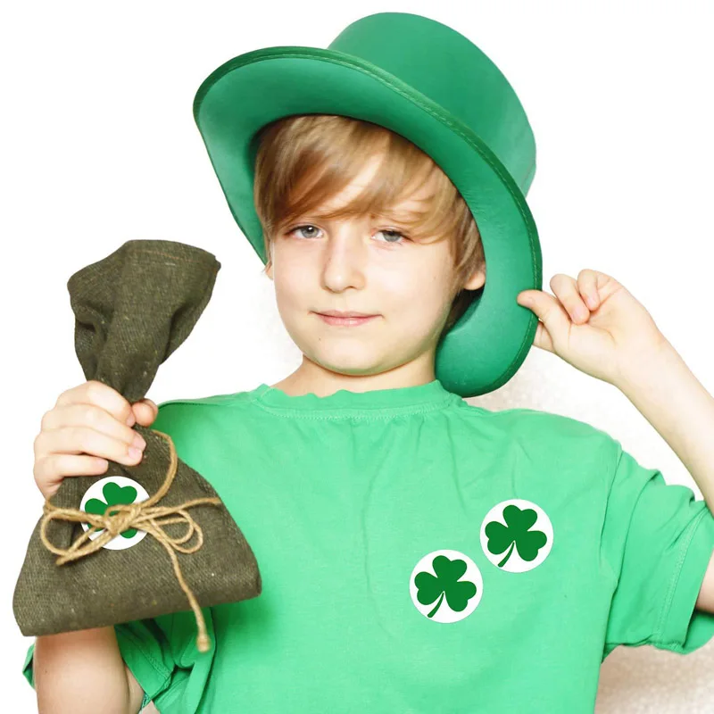 50-500pcs Labels St. Patrick's Day Stickers Shamrock Stickers 1inch Adhesive Label For Kids Decoration And Stationery Sticker
