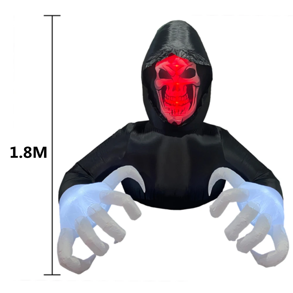 Inflatable Decoration Toy 1.8M Halloween Inflatable Horror Grim Reaper Spooky Ghost with Lights for Outdoor Garden Yard Lawn Inflatable Yard Decorations Inflatable Decoration Inflatable Toy