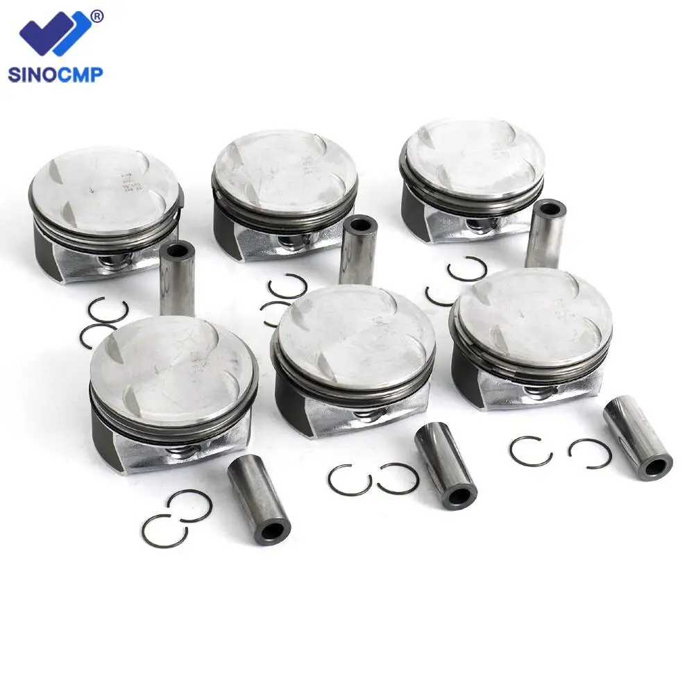 6pcs Piston & Ring 92.9mm Φ22mm STD 2720308917 For Mercedes Benz CLK350
