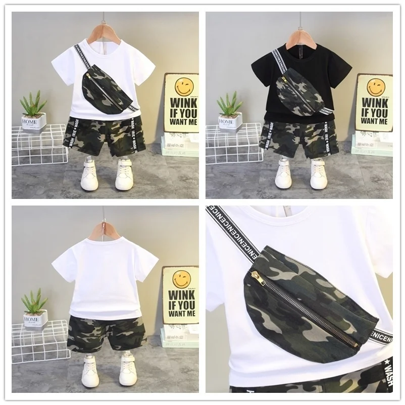 Children Clothes Fashion Summer Baby Girls Clothing Boys Sports T-Shirt Shorts 2Pcs/Sets Toddler Cotton Costume Kids Tracksuits