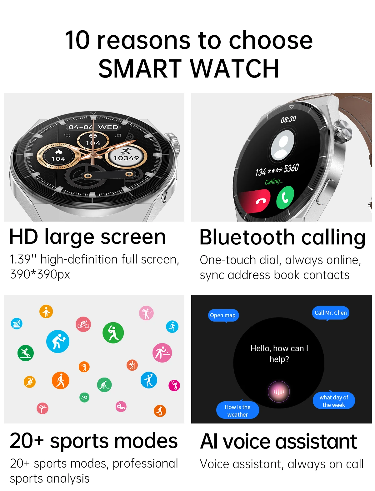 Huawei Gt3 Pro Smart Watch Bluetooth Call 20+Exercise Mode Heart Rate