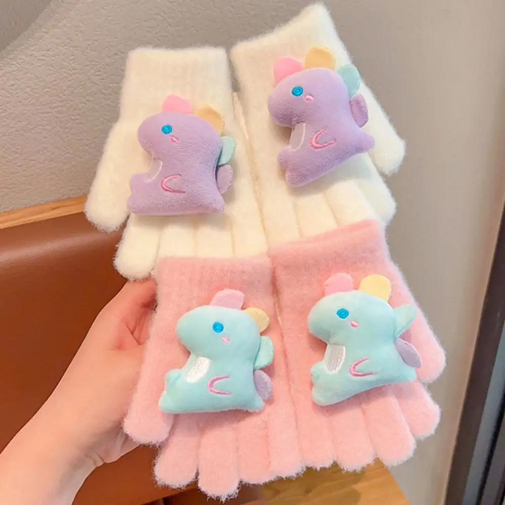 3-8 Years Rabbit Baby Mittens Knitted Children Boys Girls Winter Cartoon Animal Kids Gloves Warm Gloves Cycling Skiing