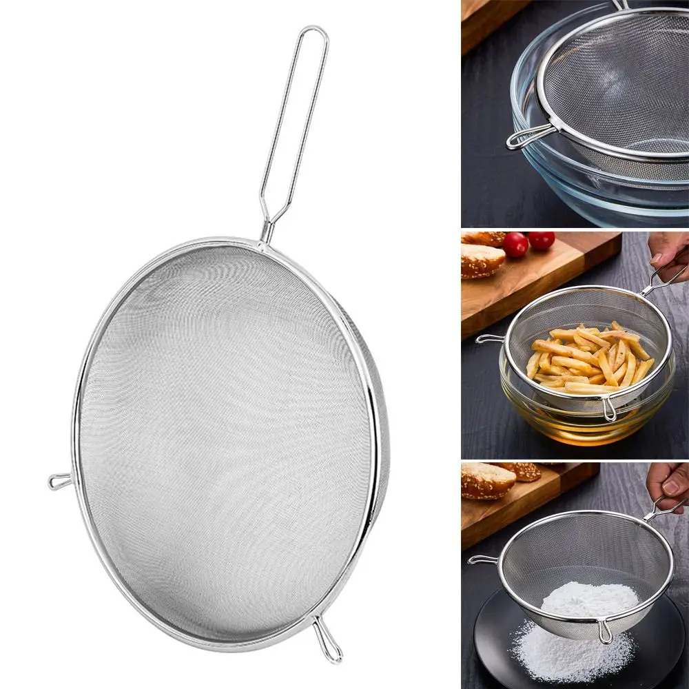 Double Ear Screen Flour Filter Screen Soybean Milk Snack French Fries Stainless Steel Mesh Strainer Handle Cooking Spoon Double Ear Screen Flour Filter Screen Soybean Milk Snack French Fries Stainless Steel Mesh Strainer Handle Cooking Spoon