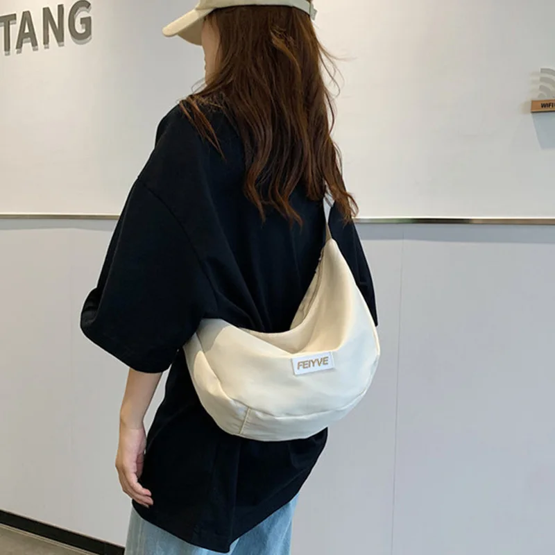 Summer Japanese Dumpling Messenger Bag - Nylon Canvas Large Capacity Tote, Convertible Shoulder & Crossbody Commuter Purse