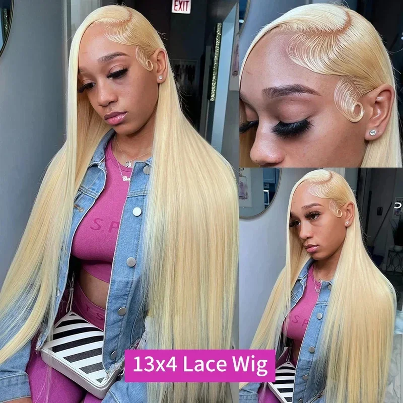 Blonde 613 Straight Wigs Human Hair 13x6 HD Lace Front Human Hair Wigs 250%Density 613 Lace Front Brazilian Remy Wig 26 Inch