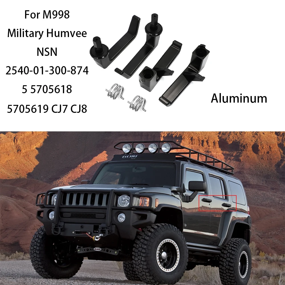 

1 Set Aluminum Car Door Handle Left/Right Pair For M998 Military Humvee NSN 2540-01-300-8745 5705618 5705619 CJ7 CJ8