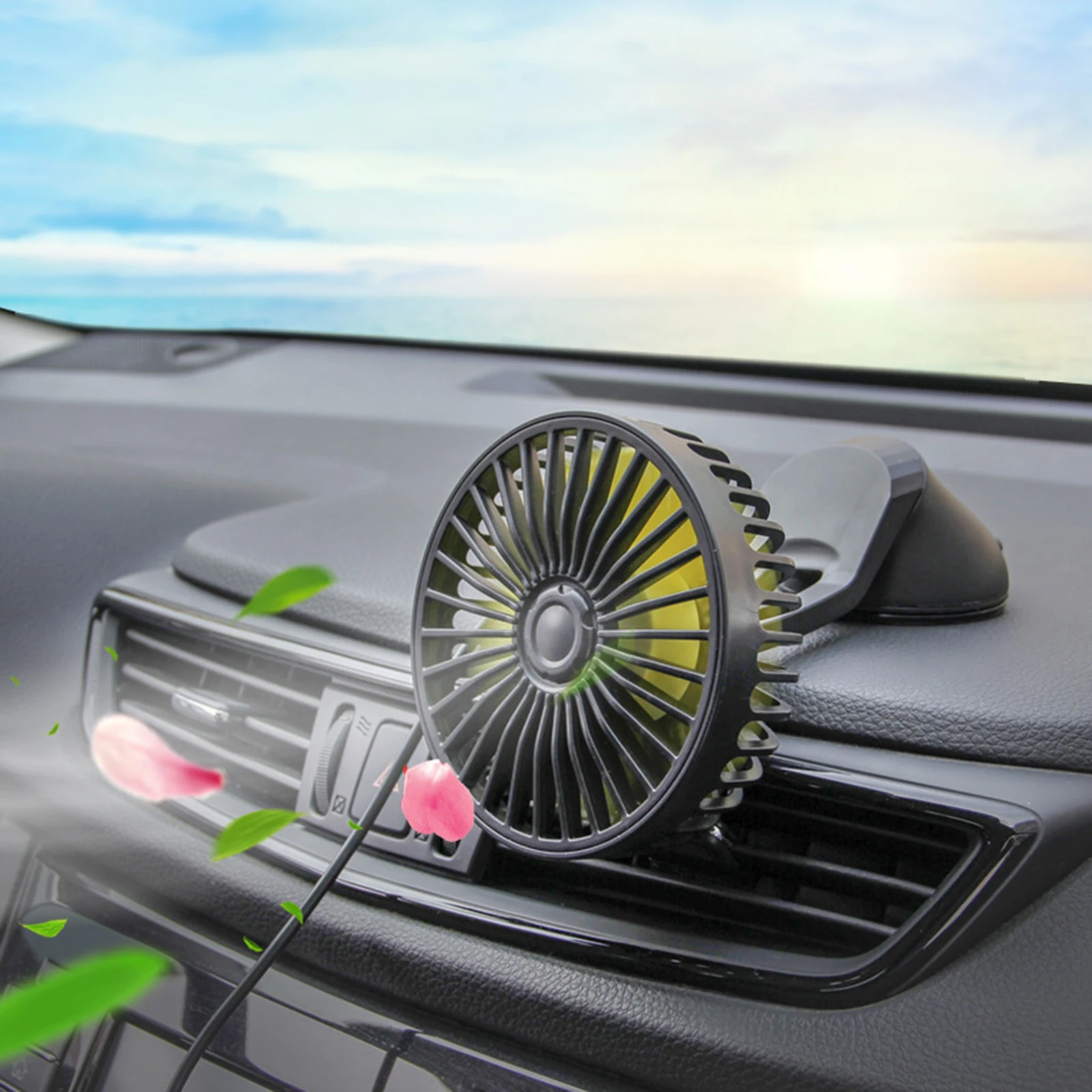 Car Windshield Electric Fan Cooling System Adjustable 24V 6'' single head Universal Sucker electric fan car fan