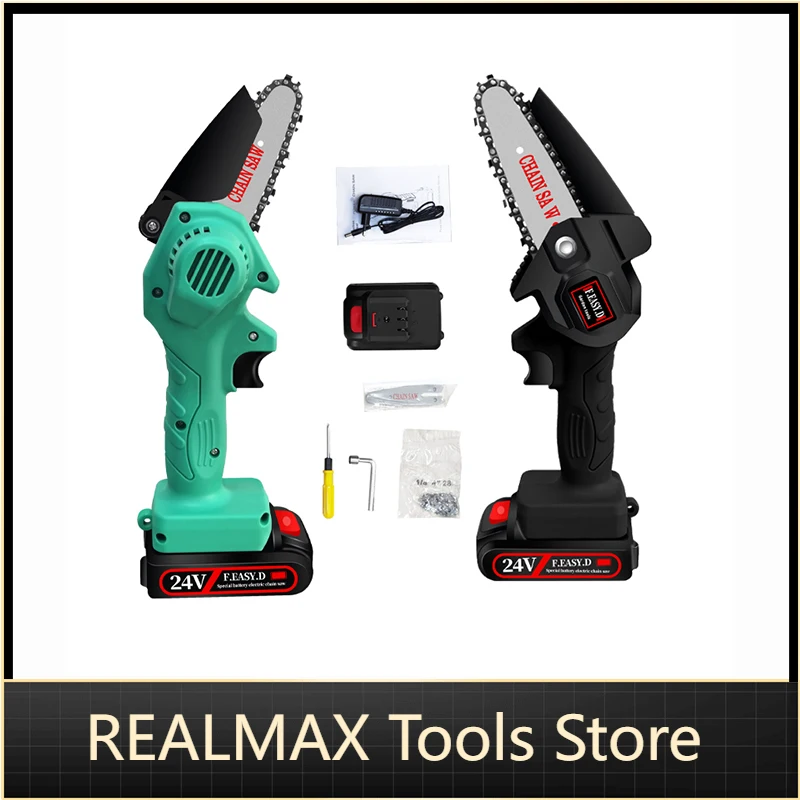

Brushless 4 Inch Electric Chain Saw 24V 36V Lithium Battery Cordless Handheld Pruning Chainsaws Garden Wood Cutting