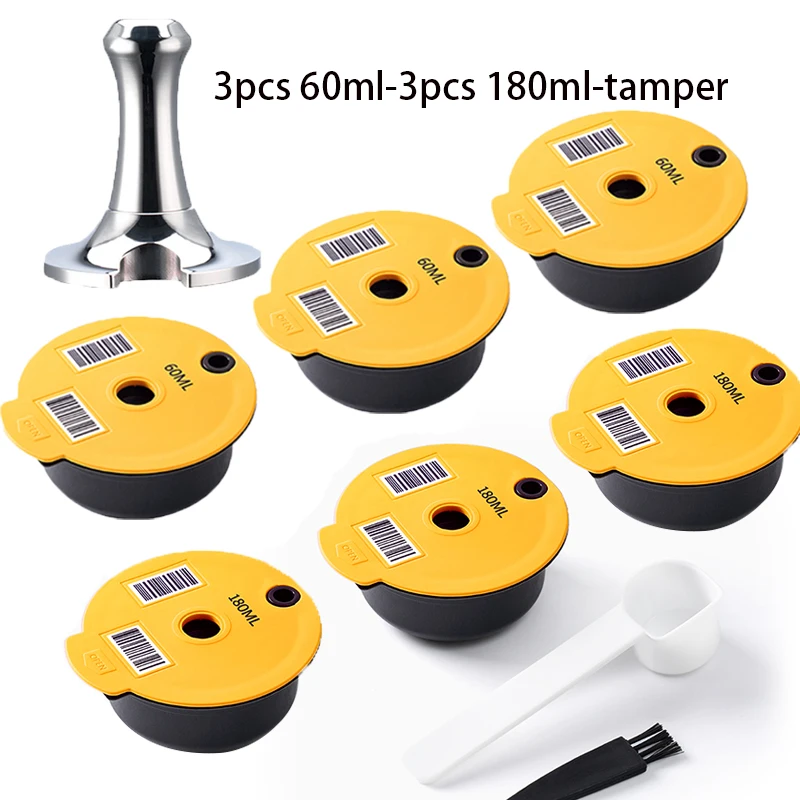 Reusable Coffee Capsule Pods with Silicone Lid - 60ML / 180ML Capacity