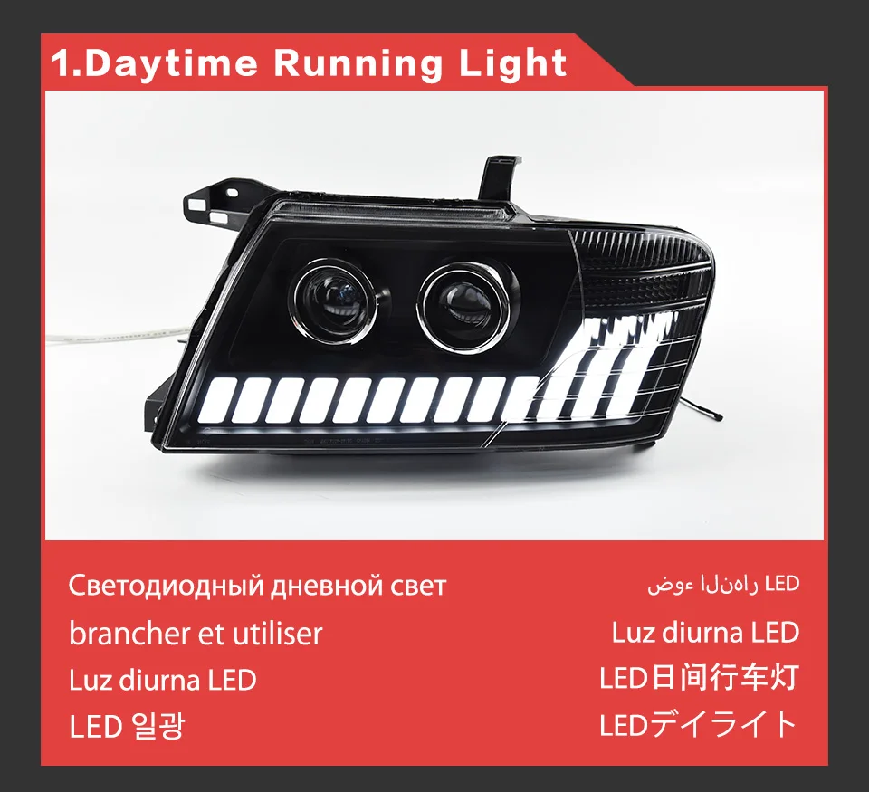 AKD Head Lamp for Pajero V73 LED Headlight 2004-2016 Headlights V77 V75 DRL Turn Signal High Beam Angel Eye Projector Lens