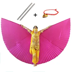 Gold Belly Dance Isis Wings - Elegant Bollywood Egyptian Costume Accessory - S (Child 105-129cm) (Rose Red -Not Open)