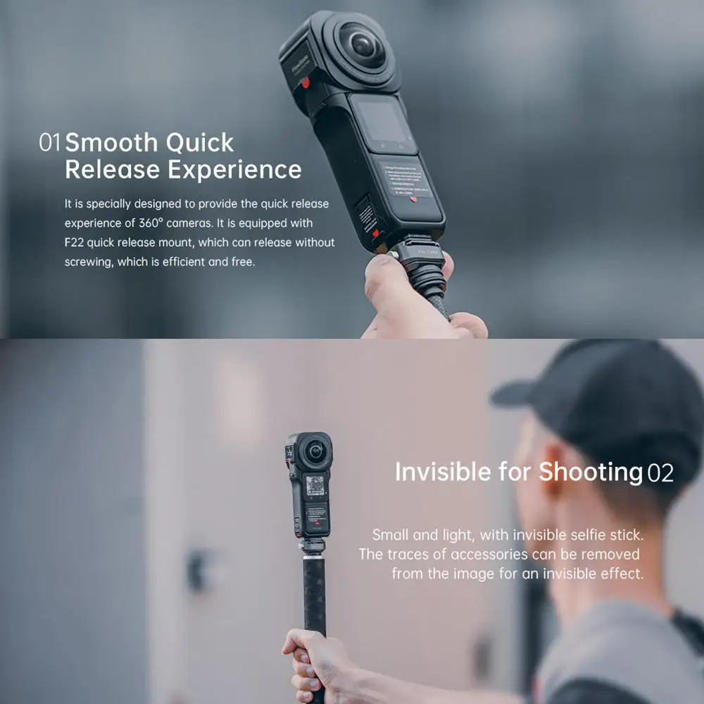 F22 Insta360 Action Camera Quick Release Kit 2564 Built-in 1/4 Threaded Hole Ada