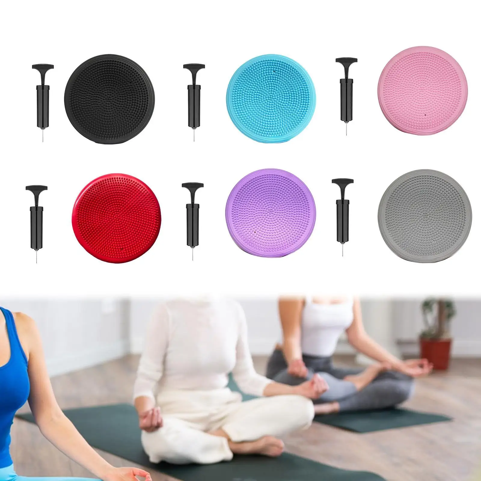 Wobble Cushion Stability Board Balance Pad for Exercise Inflatable Balance Disc Sensory Wiggle Pad for Kids Training