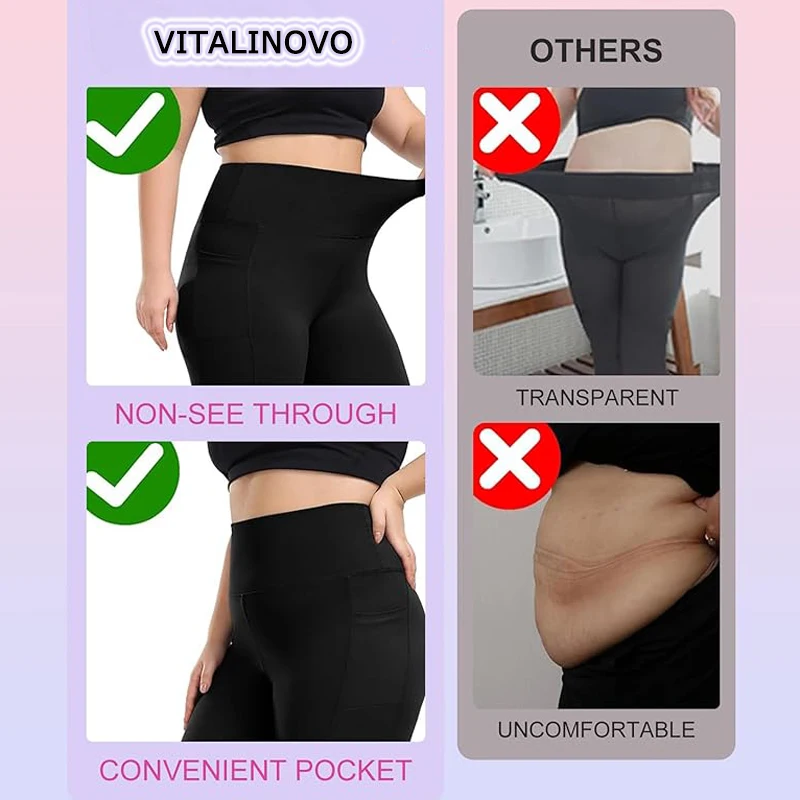 Plus Size Women Yoga Pants Fleece Lined High Waist Winter