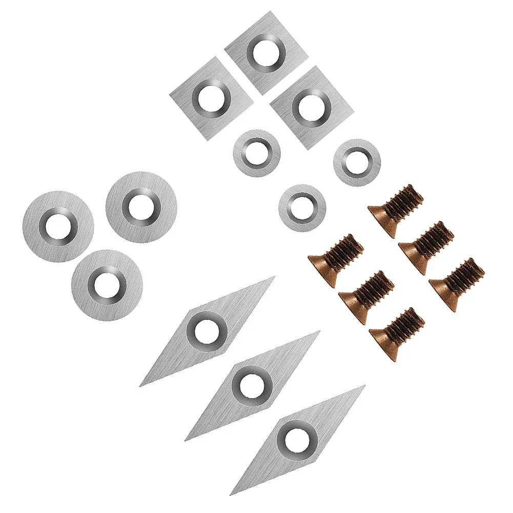 

Cutters Inserts Set Round Square Tungsten Carbide Cutters Turning Inserts Woodturning Tools 18pcs For Wood Inserts Set Durable