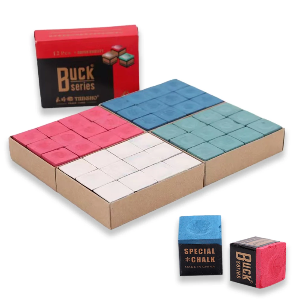 12PCS/Set High Quality Snooker Billiard Chalk Pool square Cue Chalk Oil Dry Billiard No-slip Chalk Table Chalk Competition