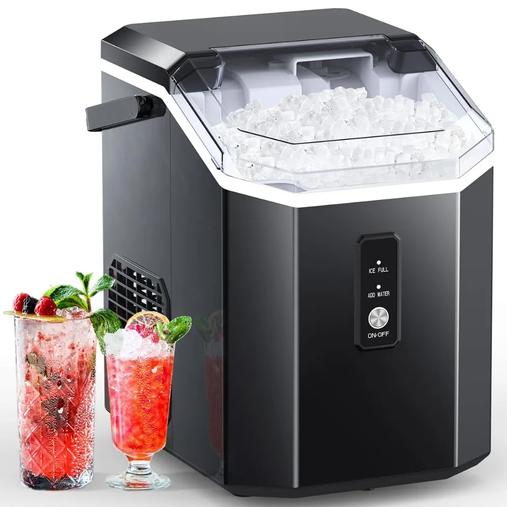 Nugget Ice Maker Countertop, Chewable Nugget Ice Cubes Machine, Quick Making 34Lbs/Day, Self-Cleaning