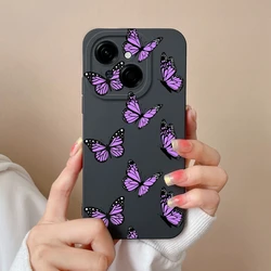 Custodia per telefono in silicone liquido shockproof per ragazze dolci, 6,67 pollici