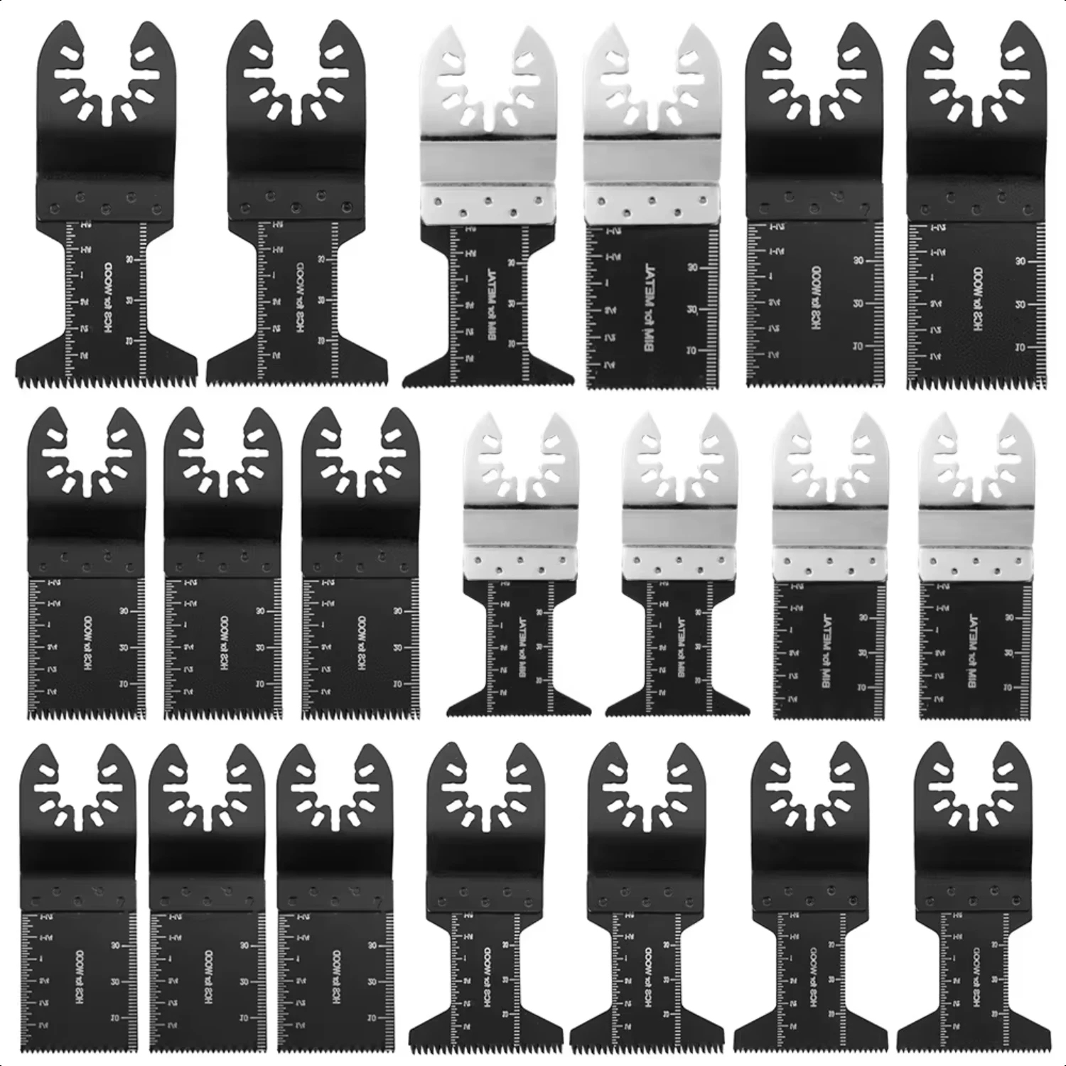 20Pcs Multitool Blades for Fast Cutting-Quick Release Oscillating Blades for Wood Plastic Metal