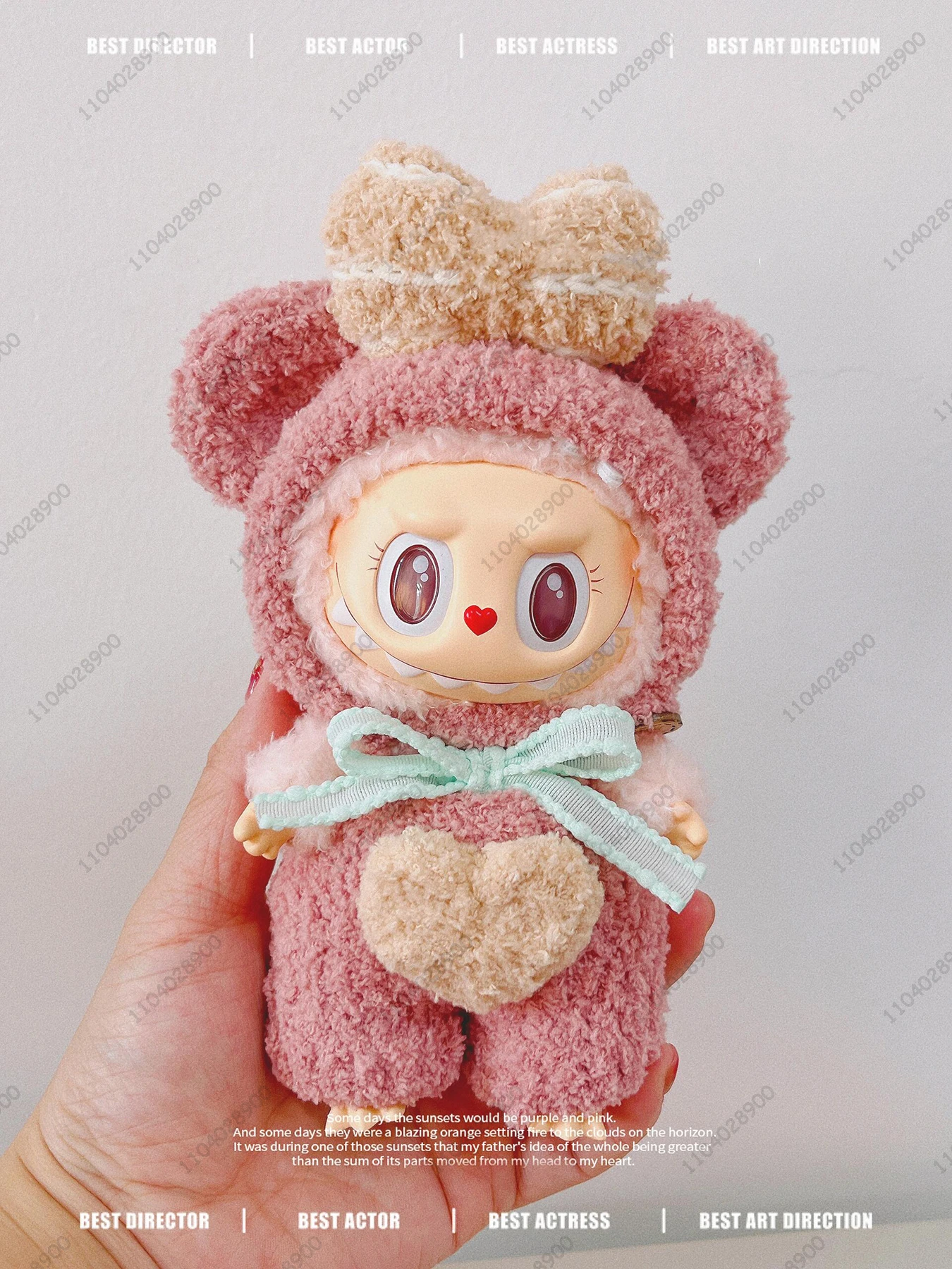 Labubu The Monsters Disney Shellie May Costume Hand Knitted Doll Clothes Vinyl Action Figure 1:1 Replica Bag Charm Pendant Gift