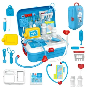 17pcs Kids Pretend Doctor Set Portable Backpack Medical Kit 1