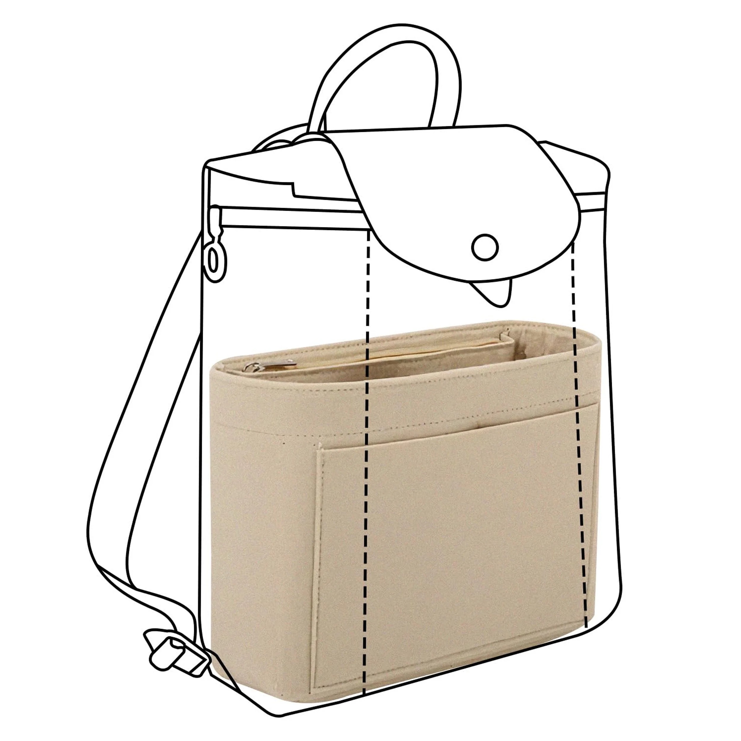 Felt Purse Organizer Insert Multi Pockets Bag-in-Bag Liner for Handbags Backpacks Travel Makeup Storage Bag