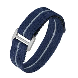 Titanium Buckle Nylon Sport Watch Strap Bracelet - 22mm (Blue)