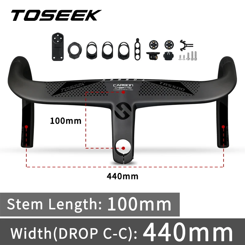 Toseek ステム一体型ハンドル カーボン C-C 400㎜  TR5500 Toseek ステム一体型ハンドル カーボン C-C 400㎜ TR5500 - メルカリ