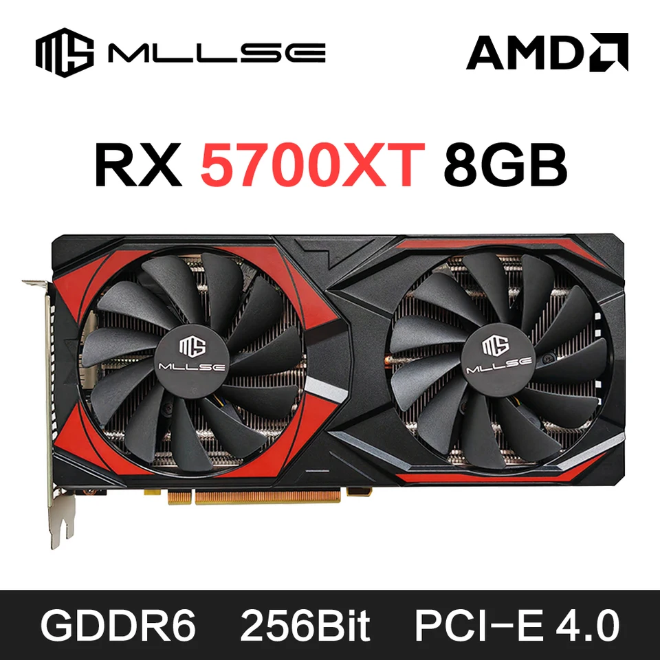 MLLSE-AMD rx5700xtグラフィックカード,8GB,gpu,gddr6,256ビット,7nm