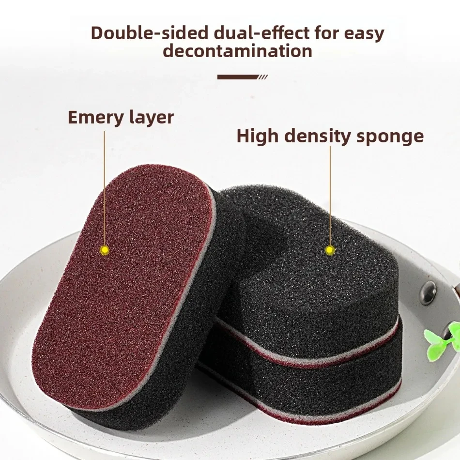 Magic Sponge Thicken Double -sided Dishes Cleaning Brushes Household Power Rust Brush Pot Artifact Wipe Kitchen Scouring Pad