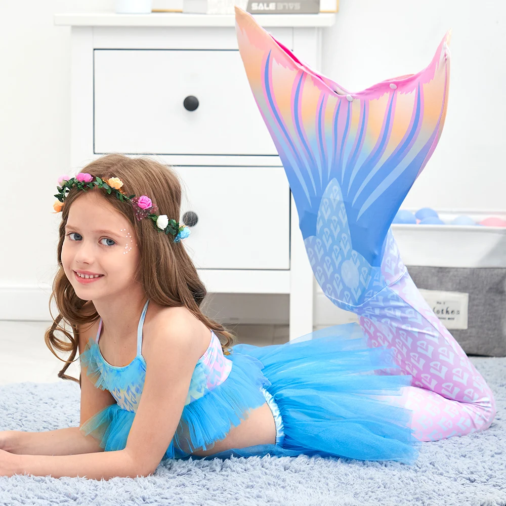 

Mermaid Tails Dresses for Beach Swimsuit Cosplay Can Add Monofin Fin The Little Mermaid Costume Bathing Suit