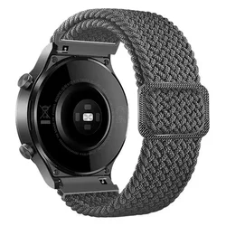 Braided Elastic Sport Strap in Multiple Sizes - Premium Replacement Band for 22mm (Gray)