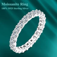 Moissanite Full Wedding Band Ring 925 Sterling Silver Sparkling Eternity Ring For Women Party Wedding Engagement Rings Jewelry