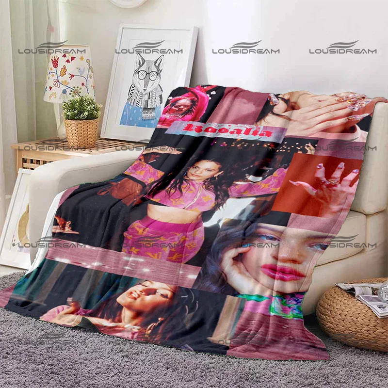 Pop Female Star Flannel Decorative Thin Blanket Rosalia Vila Tobella Beautiful Photo Blanket Portable Home Travel Office Blanket 3