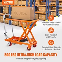 TF23 Hydraulic Lift Table Cart 500lbs Capacity 28.5" with 4 Wheels and Non-Slip Pad, for Material Handling and Transportation 2