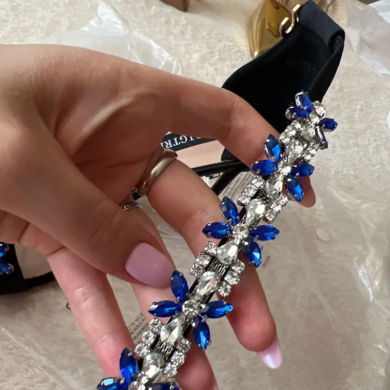 النساء الوثن 9 سنتيمتر عالية الكعب الصنادل الكريست...