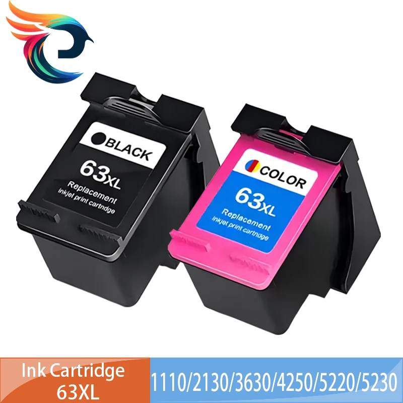 3-Pack 63XL Ink Cartridges (2 Black, 1 Color) For HP OfficeJet 5255, Envy 4510, DeskJet 3630 Series