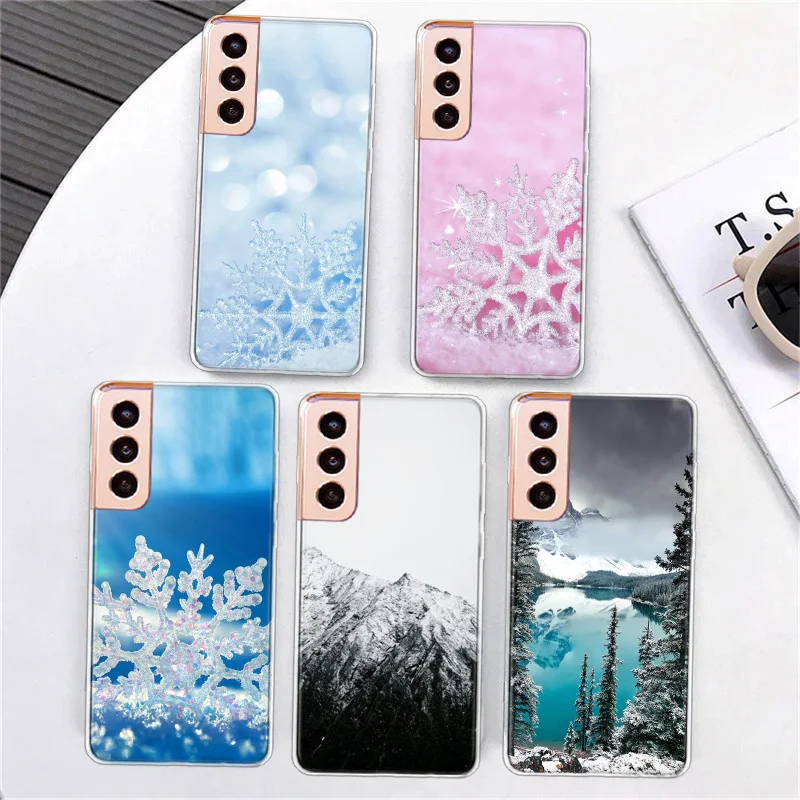 White Mountain Pine Tree Forest Mountain Peak Mist Custodia Per Telefono Per Samsung A34 A54 Galaxy A02S A12 A22 A32 A42 A52 A52S A72 A71 A