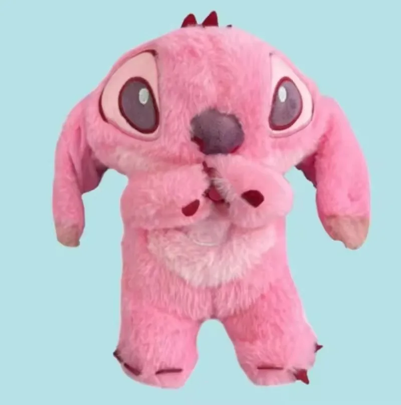 2025 New Lilo&Stitch Plush Doll Breath Child Peluche Kawaii Soothes Toy Anime Baby Music Light Sleep Toys Pink Stitch Kid Gifts 3