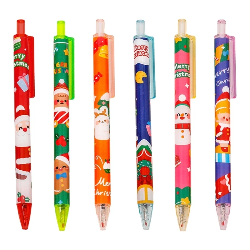 

10 Pieces Cartoon Retractable Gel Pen Christmas Pen Funny Writing Pen for Students Class Reward Christmas Party Treats