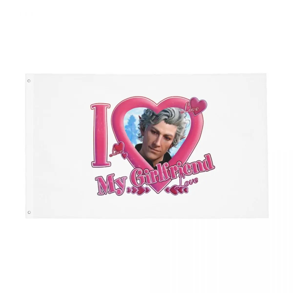 I Love My Girlfriend Astarion Flag Outdoor Banner 2 Grommets Baldur'S Gate Game Decoration Vivid Color 2X3 3X5 4X6 5X8 Ft Flags
