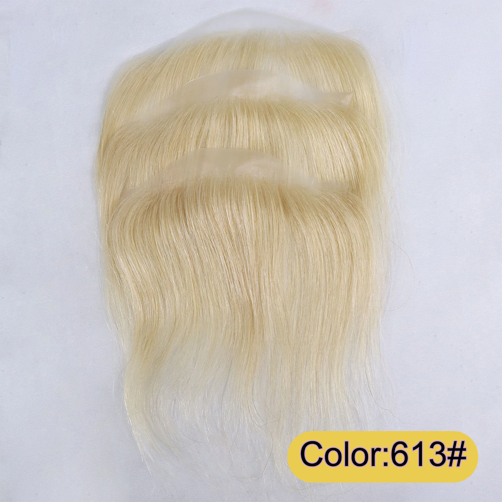 Men Toupee Forehead 0.06mm Ultra Thin Skin #4 Brown Front Hairline Patch Male Human Hair Wig Capillary Prosthesis Peruk Human Hair Toupee